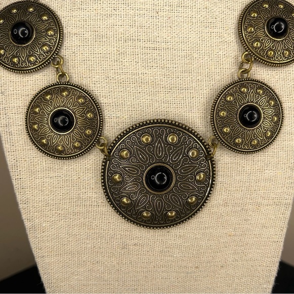 TRIBAL BOHO BOHEMIAN NECKLACE BRONZE LOOK STYLE CHAIN STYLE - Picture 11 of 14